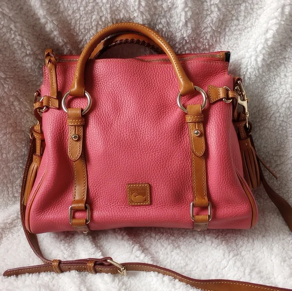 Dooney & Bourke Pebble Leather Tassel Satchel Bag - Picture 1 of 10